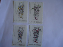 ALBANIA  MNH 4 STAMPS   CULTURE   PAINTING  1990 - Other & Unclassified