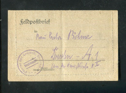 "DEUTSCHES REICH"  Feldpostkartenbrief Briefstempel "Pfarrer Der Deutsch. El.-Insp.", Mit Inhalt (A0124) - Feldpost (franchigia Postale)