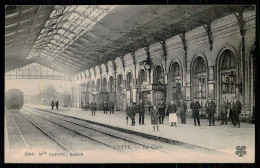 FRANCE - CETTE - La Gare. ( Edit. Mlle. Lafont - M.T.I.L.) Carte Postale - Gares - Avec Trains