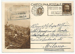 CP C.30 Turistica Anversa Abruzzi # C90/1 Usata Firenze 9gen1936 X Milano - Storia Postale