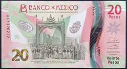 MEXICO $20 SERIES DC3320222 ANGEL # - 16-JAN-2023 INDEPENDENCE POLYMER NOTE BU Mint Crisp - Messico