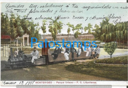 226172 URUGUAY MONTEVIDEO PARQUE URBANO TREN TRAIN LILIPUTIENSE CIRCULATED TO ITALY POSTAL POSTCARD - Uruguay