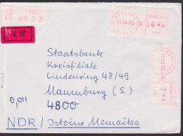 Beograd  R-Brief Mit Zwei Zwei Freistempel-Label 14. VII 90 An Staatsbank Naumburg - Covers & Documents