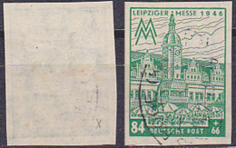 Leipzig Messe 1946 84 + 66 Pfg.  Geschnitten 165 BX - Afgestempeld