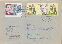 Berlin 21.2.65 SSt. AUFBAU ZENTRUM BERLIN HAUPTSTADT DER DDR; (Hauptstadt Gestrichen) Hermann Tops, Turner  - Machines à Affranchir (EMA)