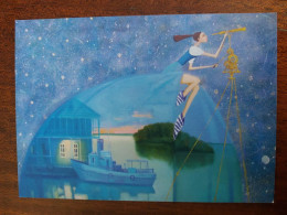 Illustrator Chekalina "Astronomer" - Modern Ukrainian Postcard - Postcrossing - 2010s / Telescope - Ucraina