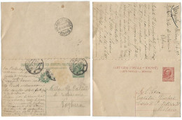 CP Leoni C5+c10 Domanda + Risposta Completo Delle 2 Parti #C37(13) Milano 15apr1913 X Voghera - Marcophilie