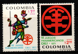 02- KOLUMBIEN – 1971- MI#:1179,1180- MNH-VI PANAMERICAN GAMES CALI'71 - SPORTS - Kolumbien