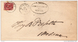 1895 LETTERA CON ANNULLO MONTESE MODENA - Storia Postale