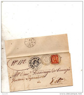 1890 LETTERA CON ANNULLO PIACENZA D'ADIGE PADOVA - Storia Postale