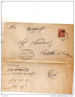 1898   LETTERA CON ANNULLO  VILLAFRANCA PADOVANA  PADOVA  + SALETTO - Storia Postale