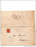 1891  LETTERA CON ANNULLO  VO' PADOVA  + MONTAGNANA - Storia Postale