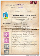 1950  CERTIFICATO COMUNALE CON MARCHE  -  S. AGNELLO  NAPOLI - Erinofilia