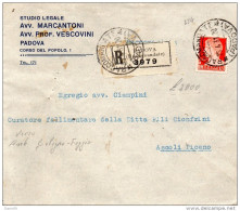 1931   LETTERA RACCOMANDATA CON ANNULLO PADOVA - Poststempel