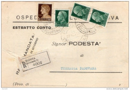 1942   LETTERA RACCOMANDATA CON ANNULLO PADOVA SUCCURSALE 3 - Marcofilía