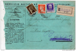 1940  LETTERA RACCOMANDATA CON ANNULLO BARRA   NAPOLI - Marcophilie