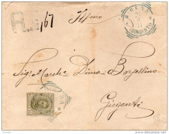 1901  LETTERA  RACCOMANDATA CON ANNULLO RIBERA AGRIGENTO - Poststempel