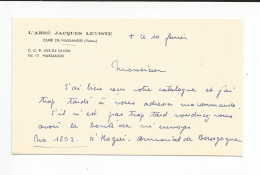 89 - MASSANGIS - Abbé Jacques Leviste  ( Vue Recto Verso ) - Visiting Cards