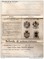 SCHEDA DI SOTTOSCRIZIONE LIBRO D'ORO DELLA NOBILTÀ ITALIANA - Historische Dokumente