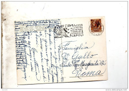 1958 CARTOLINA CON ANNULLO  PALERMO  PIAZZA GIULIO CESARE  + TARGHETTA FIERA DELLA CASA ALLA MOSTRA D'OLTREMARE NAPOLI - 1946-60: Poststempel