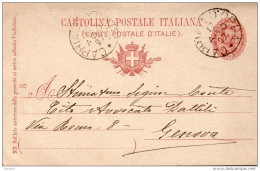 1897 CARTOLINA CON ANNULLO  CAPRIATA D'ORBA ALESSANDRIA - Postwaardestukken