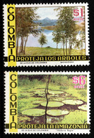 05- KOLUMBIEN - 1975- MI#:1282-1283- MNH- PROTECTION OF THE AMAZON – NATURE/TREES/RIVER - Kolumbien