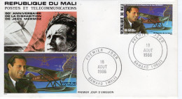 Mali FDC - 75e Anniversaire De La Disparition De JEAN MERMOZ - Comte De La Vaulx - 1v Envelope Prémier Jour - Flugzeuge