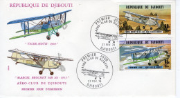 Djibouti FDC -  Tiger-Moth 1960 - Marcel Brochet MB 101 1955  - 2v Envelope Prémier Jour - Aerei