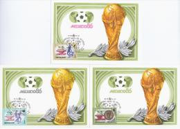 Russia USSR 1986 Maximum Cards X3 World Cup Football Championship, Mexico - Tarjetas Máxima