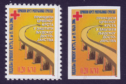 Bosnia Serbia 2006 Red Cross Rotes Kreuz Croix Rouge, Tax Charity Surcharge Perforated + Imperforated Stamp MNH - Red Cross