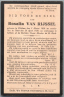 Bidprentje Pittem - Van Rijssel Rosalia (1850-1924) - Imágenes Religiosas