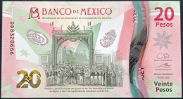 MEXICO $20 SERIES DD8320666 ANGEL # - 16-JAN-2023 INDEPENDENCE POLYMER NOTE BU Mint Crisp - Mexique