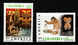 22- KOLUMBIEN - 1989 - MI#:1772,1775 - MNH- ARCHAEOLOGY- AMERICA UPAEP - Colombia