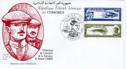 Comores FDC - Centenaire De La Naissance De ROLAND GARROS - CHARLES & GABRIEL VOISIN - 2v Envelope Prémier Jour - Vliegtuigen