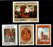 24- KOLUMBIEN - 1989 - MI#:1779-1782 - MNH- CREATION OF THE REPUBLIC - Colombie