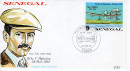 Senegal FDC - HENRI FABRE - Vol Du 1er Hydravion En 1910  - 1v Envelope Prémier Jour - Flugzeuge