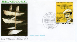 Senegal FDC - HENRI FABRE - Vol Du 1er Hydravion En 1910  - 1v Envelope Prémier Jour - Flugzeuge