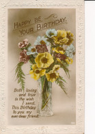 PC43996 Greeting Postcard. Happy Be Your Birthday. Flowers In Vases. RP - World