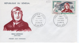 Sénégal FDC - L'Aviateur EMILE LECRIVAIN (1897-1929) - Route Toulouse-Dakar  - 1v Envelope Prémier Jour - Aviones