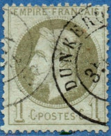 France 1870  1 C CancelledDuinkerken - 1863-1870 Napoléon III Lauré