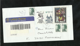 Lettre Suivie De Saint Denis Le 3/8/2004 Avec Les N°1377; 2167;2419 Et Saint Pierre Et Miquelon N°455x3 Paire+1 B/TB - Covers & Documents