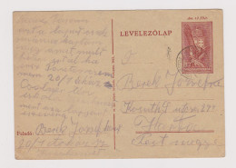 Hungary Ungarn Ww2-1942 Postal Stationery Card PSC 12F, Entier, Ganzsache, Used Domestic (620) - Entiers Postaux
