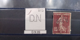 FRANCE D.N 89 TIMBRE DN 89 INDICE 4 SUR 189 PERFORE PERFORES PERFIN PERFINS PERFO PERFORATION PERFORIERT - Gebraucht