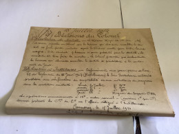 Commandant Reboul, Décision Du Colonel 1914 18 Juillet 1914, Consultation Du Dentiste. Vérification Et  Inventaires. - Manuscripten