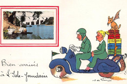 ISLE JOURDAIN : Illustration Jean De Pressac, Bien Arrivés, Moto - Tres Bon Etat - L'Isle Jourdain