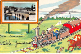 ISLE JOURDAIN : Illustration Jean De Pressac, Bon Souvenir, Train - Tres Bon Etat - L'Isle Jourdain