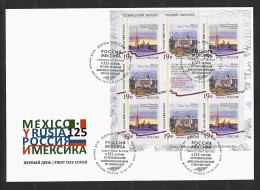 RARE Joint 2015 Russia And Mexico, FDC RUSSIA WITH SOUVENIR SHEET OF 8 STAMPS Relationship - Joint Issues