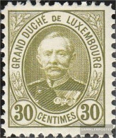 Luxembourg 61D Unmounted Mint / Never Hinged 1891 Adolf - 1891 Adolphe Front Side