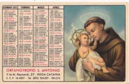 Calendarietto - Orfanotrofio S.antonio - Catania - Anno 1975 - Petit Format : 1971-80