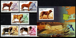 Cuba Kuba 2004 - Mi.Nr. 4603 - 4607 + Block 189 - Postfrisch MNH - Tiere Animals Hunde Dogs - Dogs